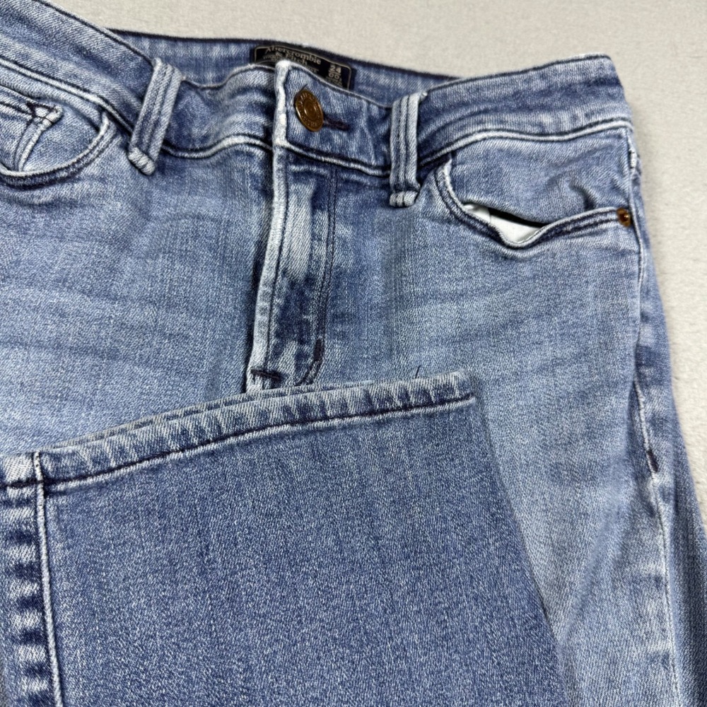 Abercrombie & Fitch Harper Low Rise Skinny Boot Jeans Medium Wash Blue Denim 24